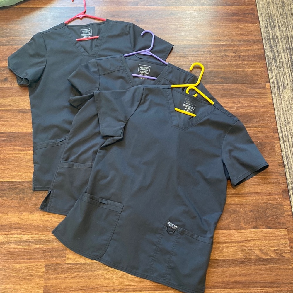 Cherokee pewter grey scrub tops